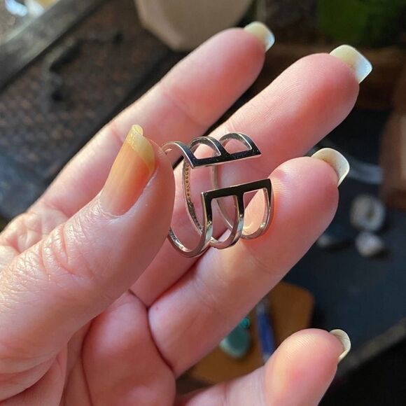 Stainless Steel AAA Grade CZ Triple Row Ring SZ 10 - Picture 5 of 6